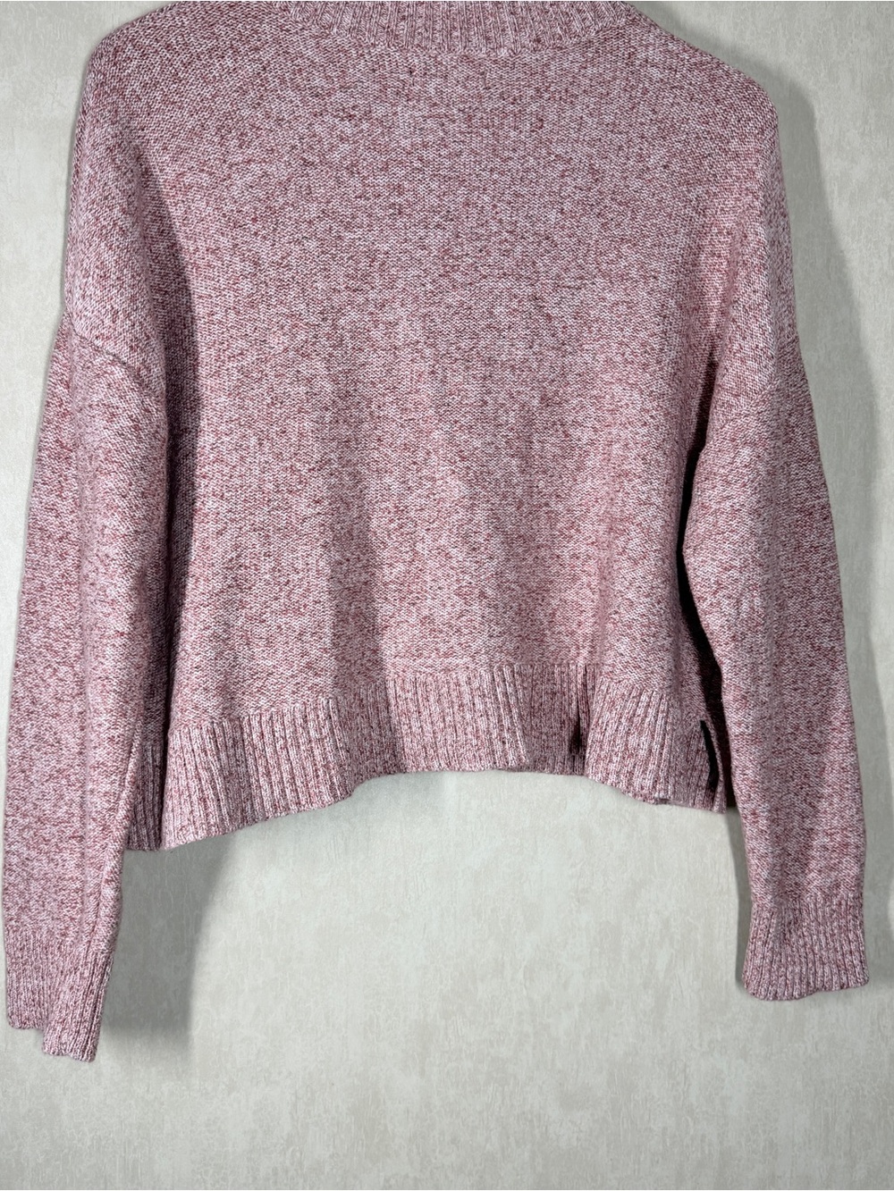 Quince Womens 100% Organic Cotton Women's Cropped Cardigan in Marled Rose Pink L - Picture 8 of 13